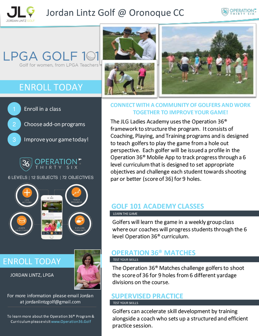 Jordan Lintz Golf 101 Beginner Clinic Series
